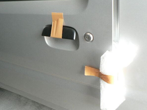 Secure the door with tape