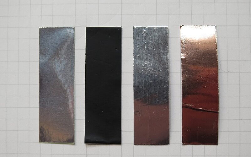4 types of tape used in the experiment